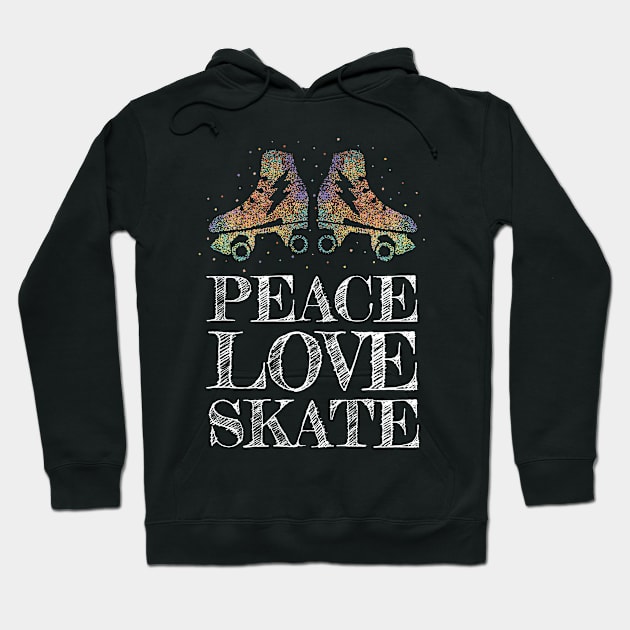 Peace Love Skate Roller Skates Roller Skate Hoodie by Kater Karl